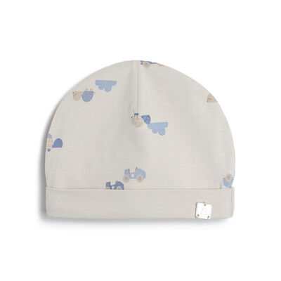 Infant Boys Light Natural Printed Cap